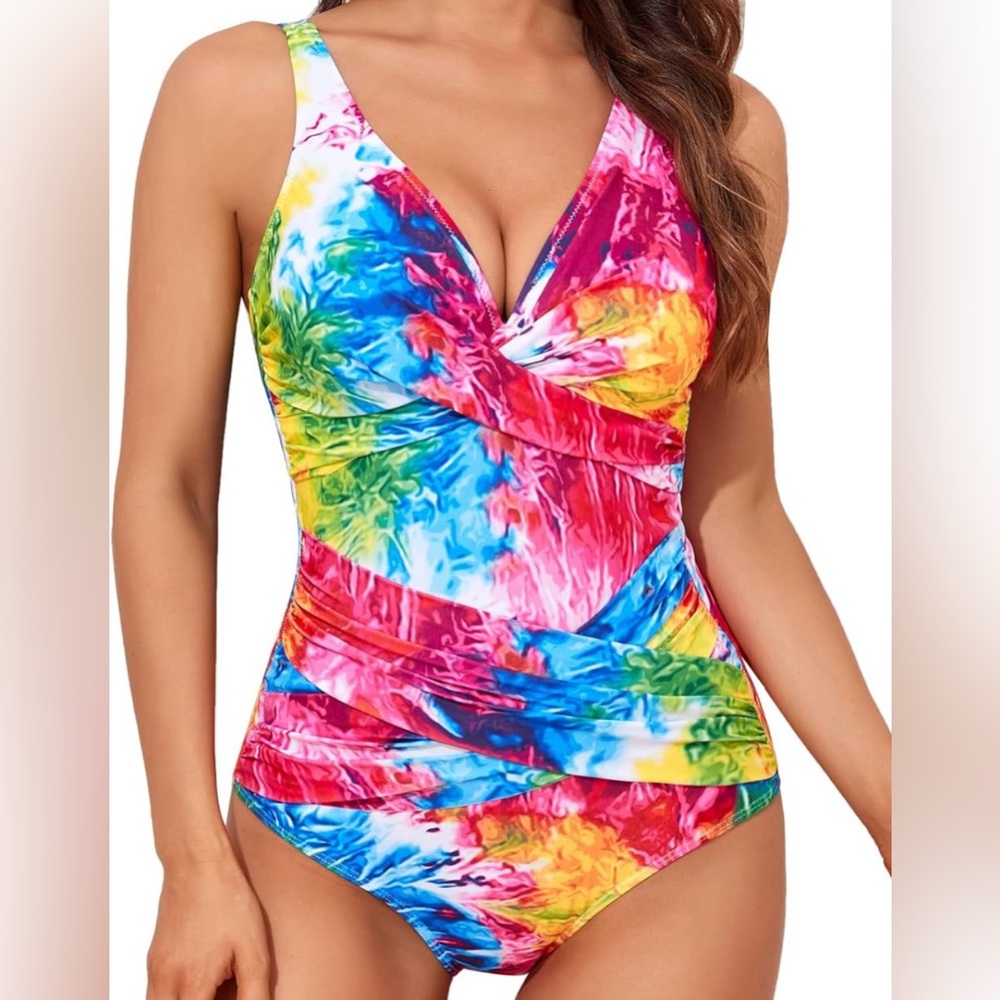Smismivo Tummy Control Swimsuit Tie Dye. XL NWT